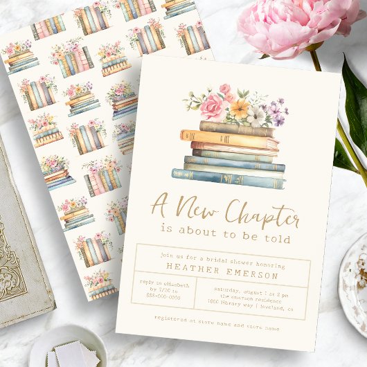 Livres floraux Invitation de douche nuptiale