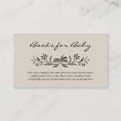 Livres floraux noirs pour carte d'insertion bébé (Devant)