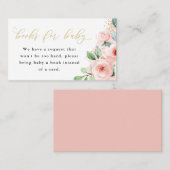 Livres floraux roses et or pour carte de boîtier p (Devant / Derrière)