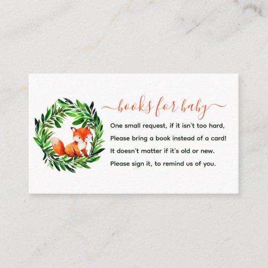 Livres Fox mignonnes pour carte Baby shower (Devant)