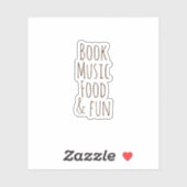 Livres Musique Nourriture et plaisir, Sticker esth (Feuille)