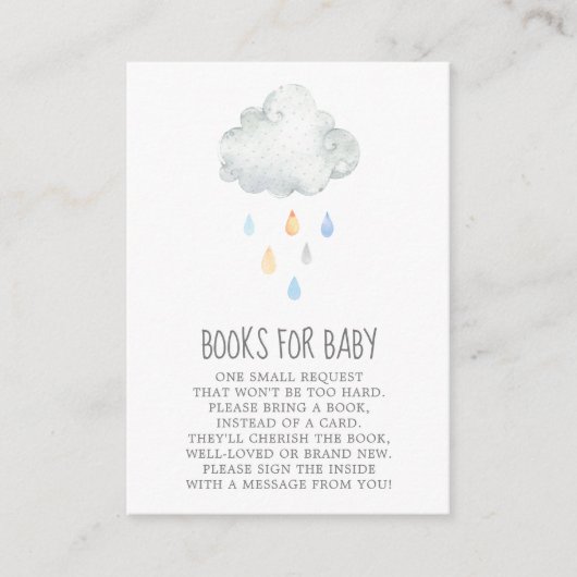 Livres nuages de pluie pour bébé garçon carte de b (Devant)