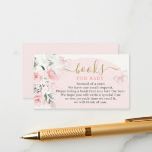 Livres papillon rose pour la carte fille bébé