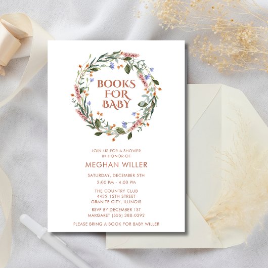 Livres Pour Baby Floral Baby shower Invitation
