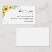 Livres pour Baby shower Sunflower carte de boîtier (Devant / Derrière)