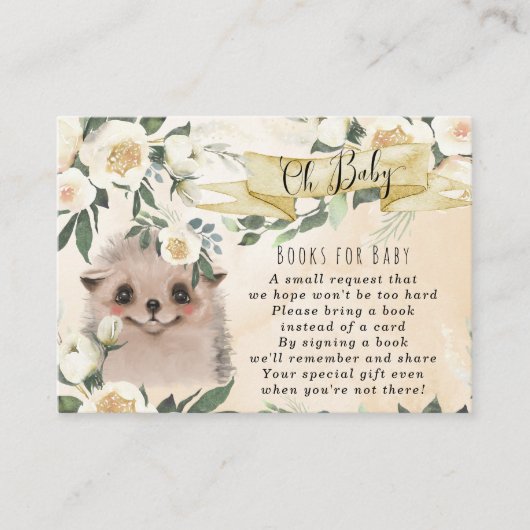 livres pour bébé hérisson pour bébé carte de deman (Devant)