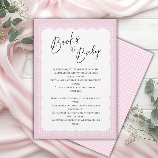 Livres pour bébé rose En vichy carte de boîtier