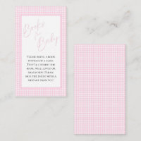 Livres pour bébé rose En vichy carte de boîtier