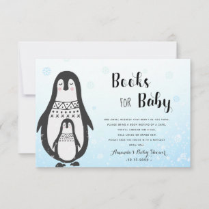 Livres pour bébés pingouins   Carte Baby shower d'