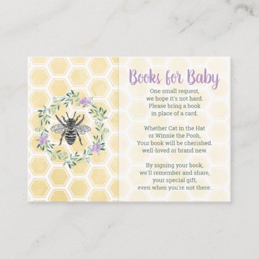 Livres pour carte bébé violet jaune baby shower fi (Devant)