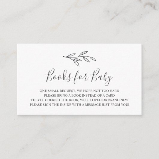 Livres pour carte d'insertion pour bébé (Devant)