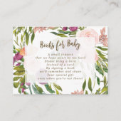 livres pour cartes de demande pour bébé fleurs ver (Devant)