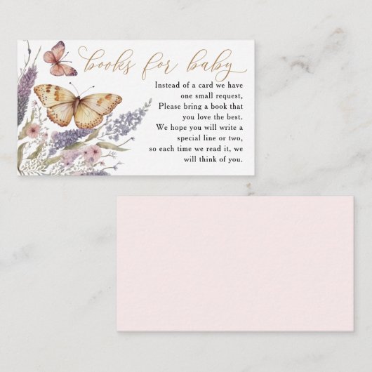 Livres pour petits papillons pour la carte de boît (Devant / Derrière)