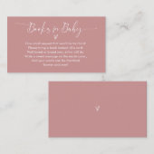 Livres rose Dusty pour carte de boîtier Baby showe (Devant / Derrière)