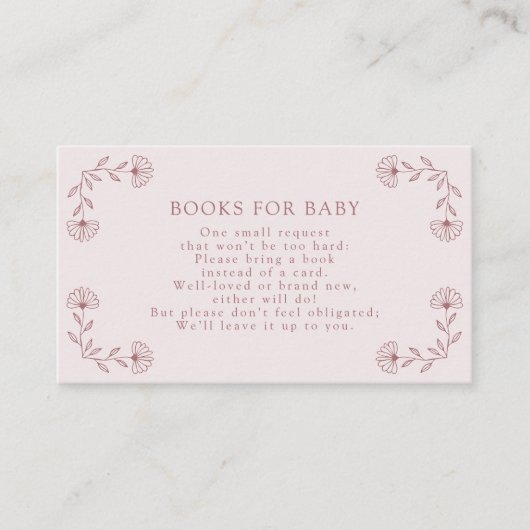 Livres Roses Pour Carte Bébé (Devant)
