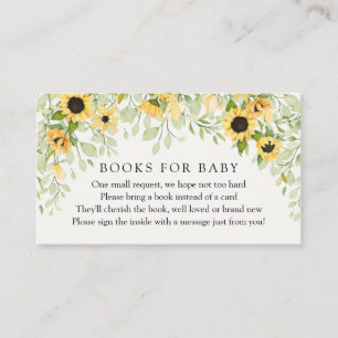 Livres Sunflower pour Baby Request Carte de boîtie