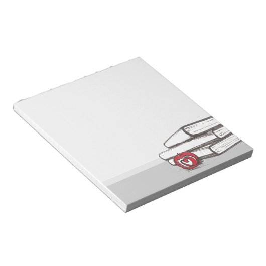 Livres + Une Pomme | Bloc-notes personnalisable (Incliné)