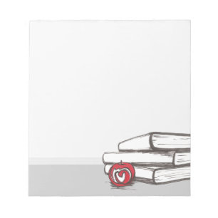 Livres + Une Pomme   Bloc-notes personnalisable