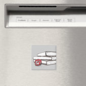 Livres + Une Pomme | Magnet | Personnalisable (In Situ (Lave-vaisselle))