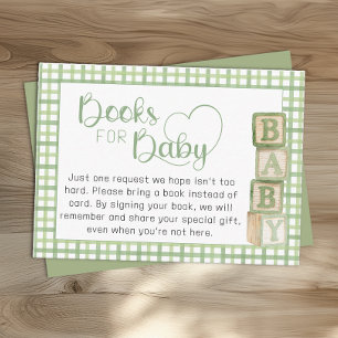 Livres Vert Sauge pour Bébé Carte Invitation Baby