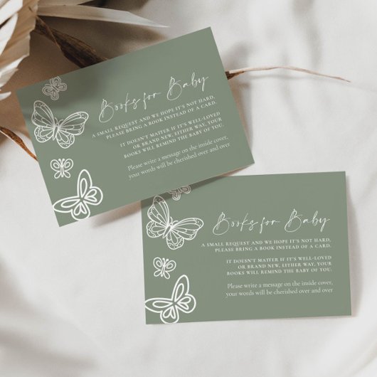 Livres verts Sage pour carte bébé