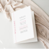 Livret de programme plié pour Bat Mitzvah rose