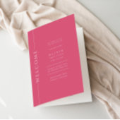 Livret de programme plié pour Bat Mitzvah rose cha