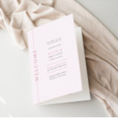 Livret de programme plié pour Bat Mitzvah rose cla