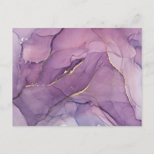 LIXE MARBRE ABSTRAIT PURPLE FAIRE-PART POSTCARD (Dos)