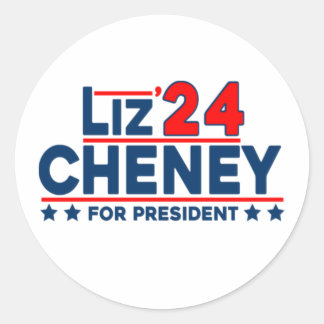liz cheney 2024 voor president ronde sticker