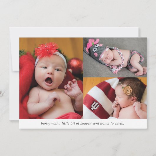 Liz Heaven Faire-part de naissance (Dos)