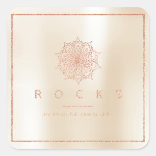 Liz Mandala Roze Rose Gold Metallic Parly Vierkante Sticker