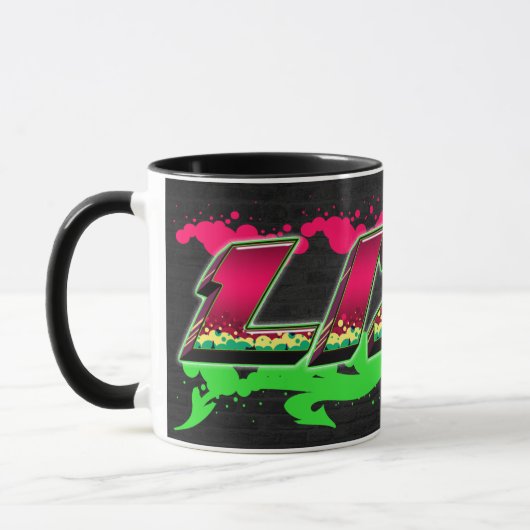 Liza Vorname Name Graffiti red green Tasse Mok (Links)