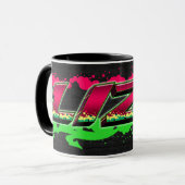 Liza Vorname Name Graffiti red green Tasse Mok (Voorkant links)