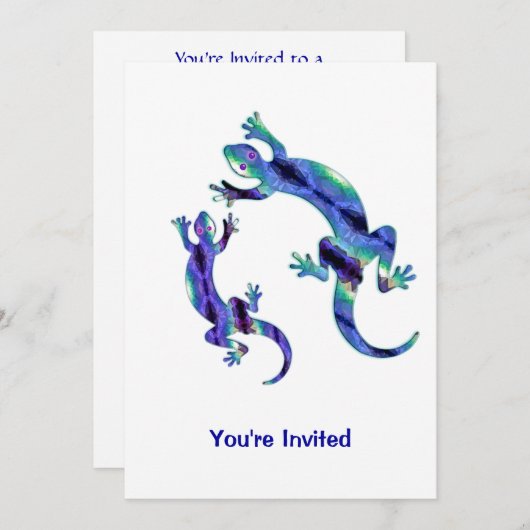 LIZARD 1 DUO BLUE EN GROENE MOSAIC KAART (Voorkant / Achterkant)