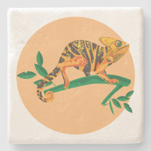 Lizard 3 Stone Coaster Stenen Onderzetter