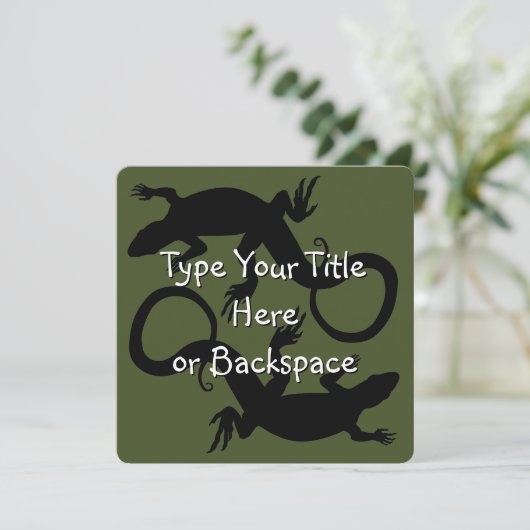 Lizard Art Invitalized Reptile RSVP Kaart (Staand voorkant)