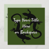 Lizard Art Invitalized Reptile RSVP Kaart (Voorkant / Achterkant)