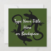 Lizard Art Invitalized Reptile RSVP Kaart (Voorkant)