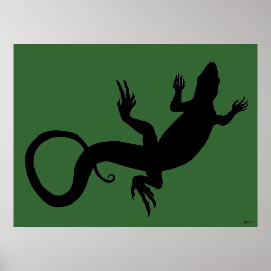 Lizard Art Poster Reptile Art Print Poster Large (Voorkant)