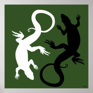 Lizard Art Poster Reptile Art Print Poster Large
