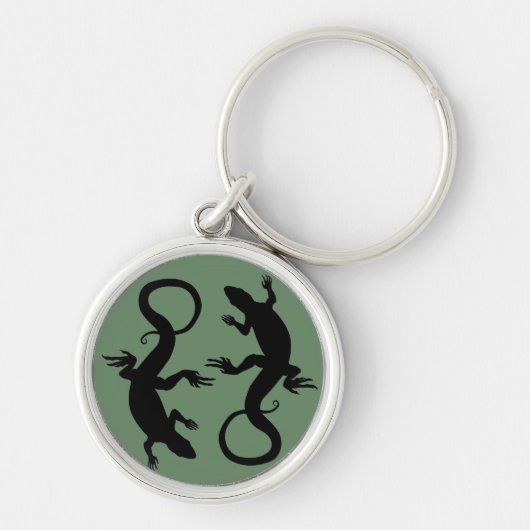 Lizard Art Sleutelhanger Cool Retro Reptile Art ca (Voorkant)
