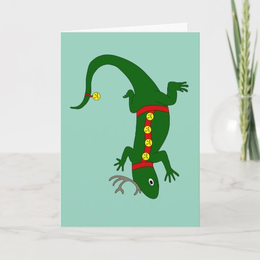 Lizard Christmas Card Feestdagen Kaart (Voorkant)