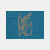 Lizard Cowboy Riding Crocodile Alligator Western A Fleece Deken (Voorkant (Horizontaal))