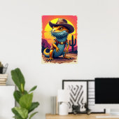 Lizard de dragon cowboy - Poster d'Imaginaire drôl (Bureau à domicile)