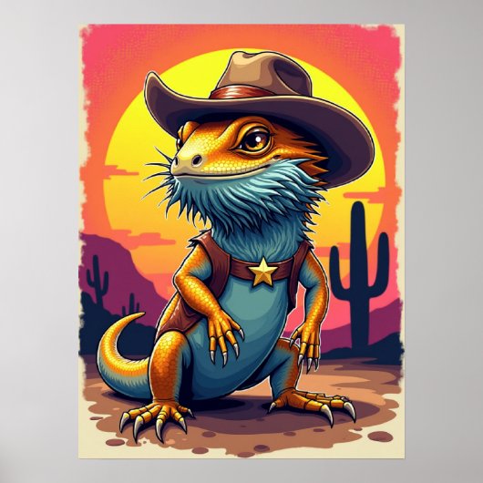 Lizard de dragon cowboy - Poster d'Imaginaire drôl (Devant)