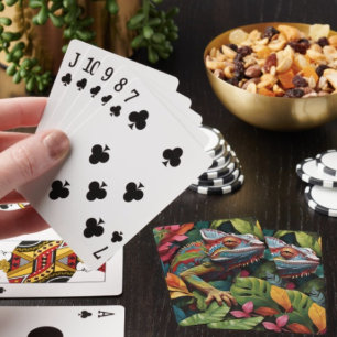 Lizard Feuilles et cartes de jeu couleur