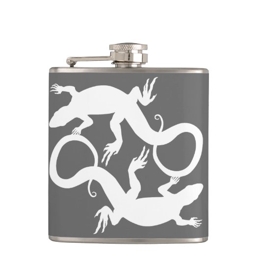 Lizard Flask Custom Reptile Lizard Art Drink Flask Heupfles (Voorkant)
