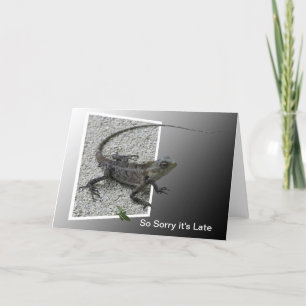 Lizard Flick Belated Birthday Card Kaart