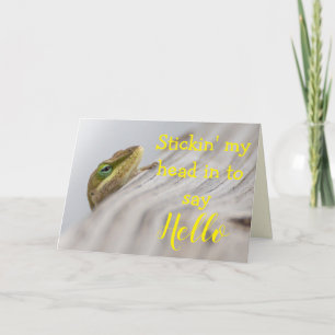 Lizard Fotografie Gezegde Hallo Aanmoediging Kaart